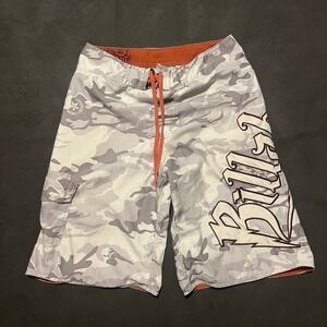 Y2K Billabong Mens White Camo Board‎ Shorts Size 30 Spellout Skater Surf Grunge